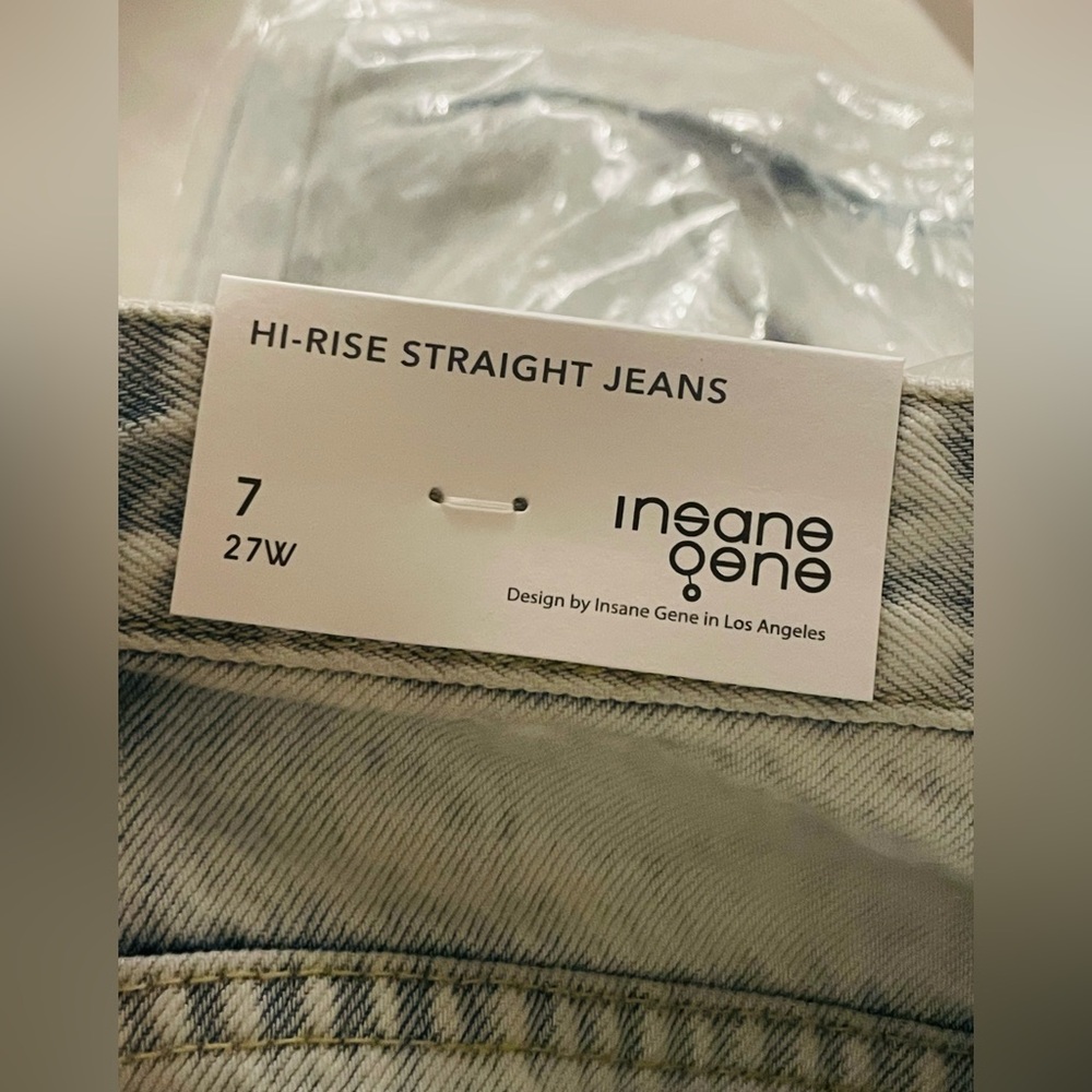 Light Blue Jeans with Distressed Detailing, hi-rise tapered jeans - Picture 4 of 4